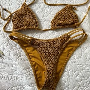 Forever 21 mustard swimsuit